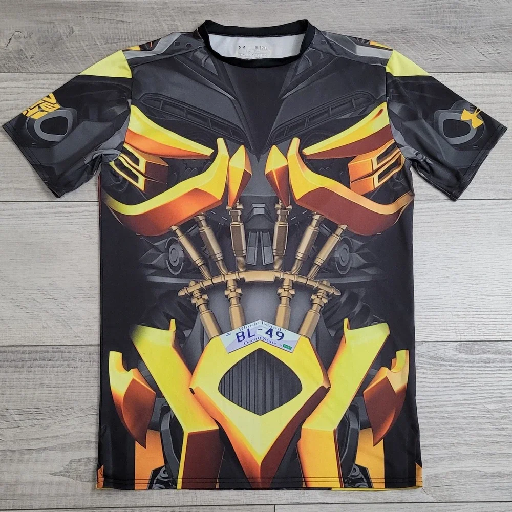 🔥Under Armour 2014 Transformer BUMBLEBEE Shirt Mens XL Alter‎ Ego Compression